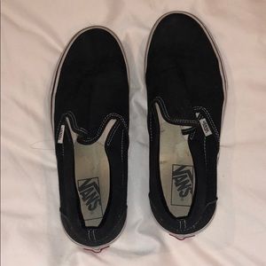 Black slip-on Vans